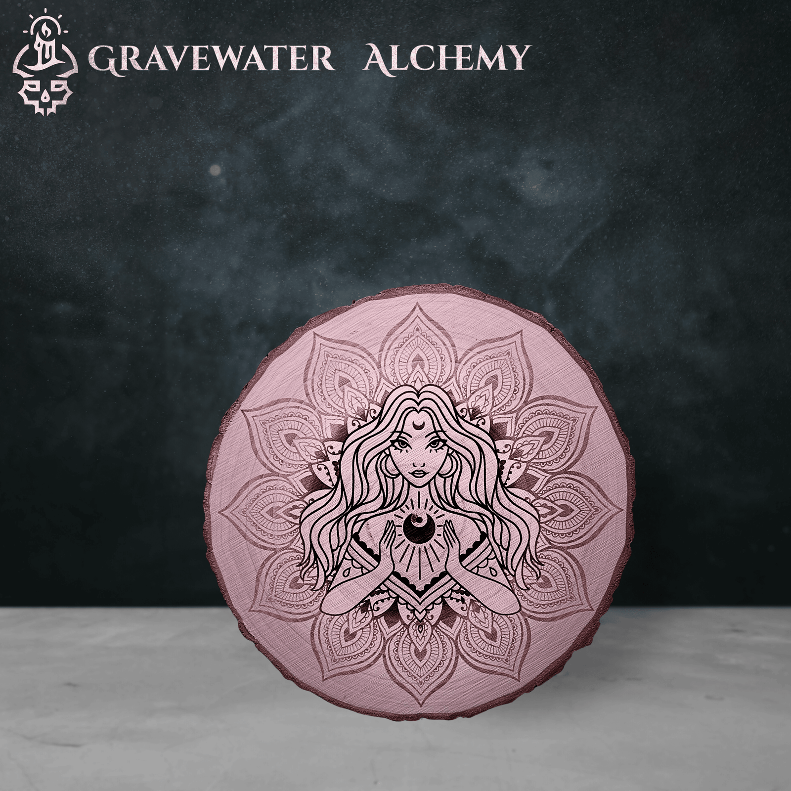 Engraved Wood Slice - “Moonlight Muse”