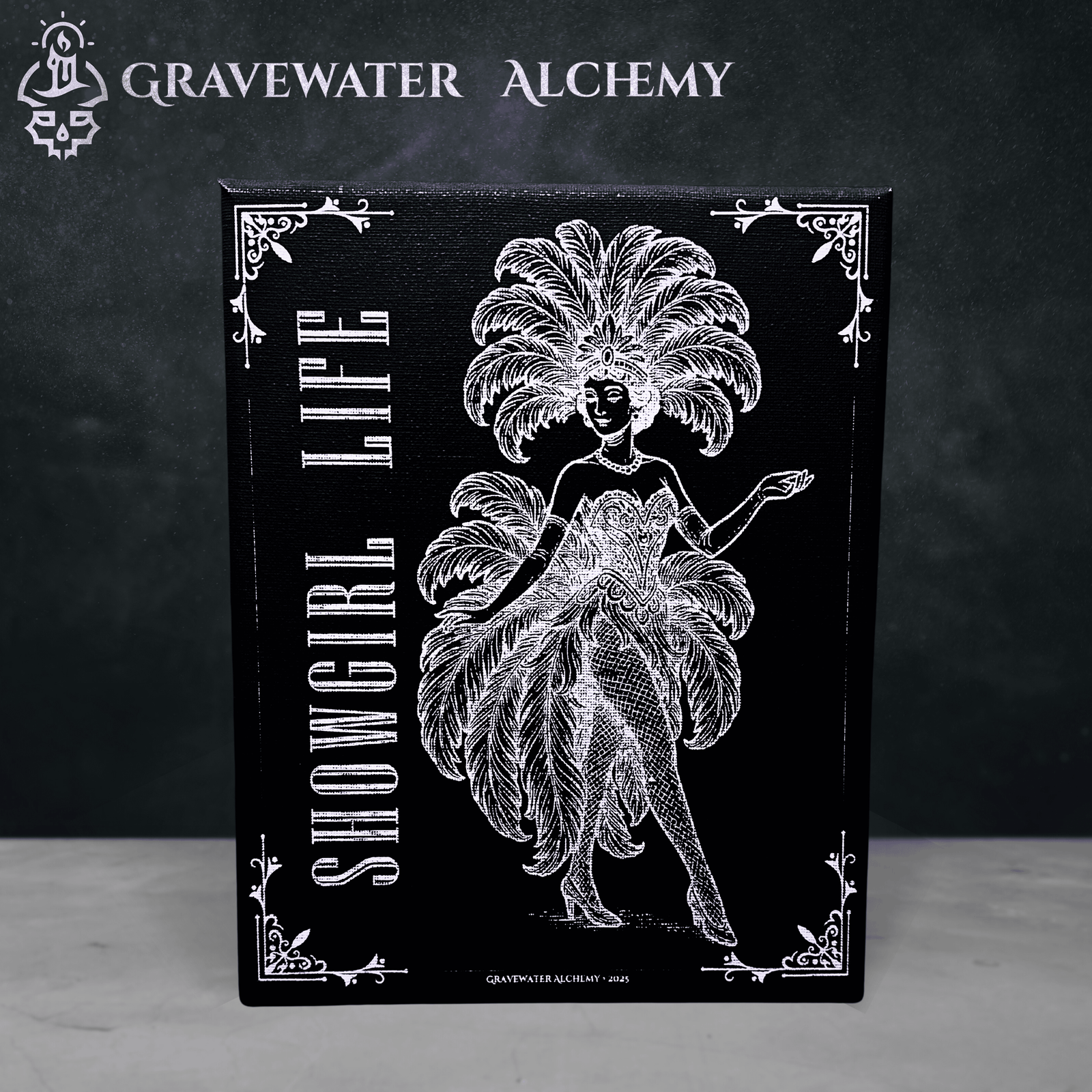 Engraved Canvas Wall Art – “Showgirl Life” Vintage Burlesque Design