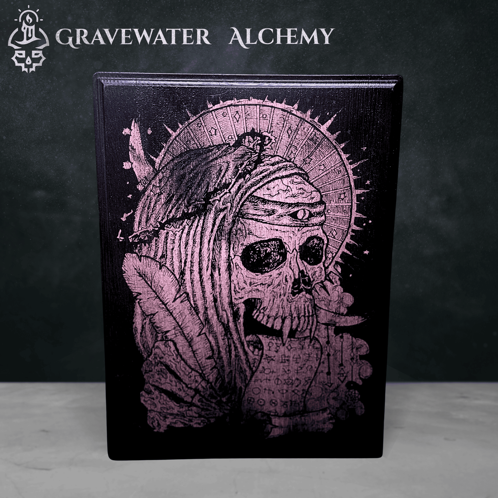 Engraved Wooden Wall Art – “Prophet’s Veil” Skull Design