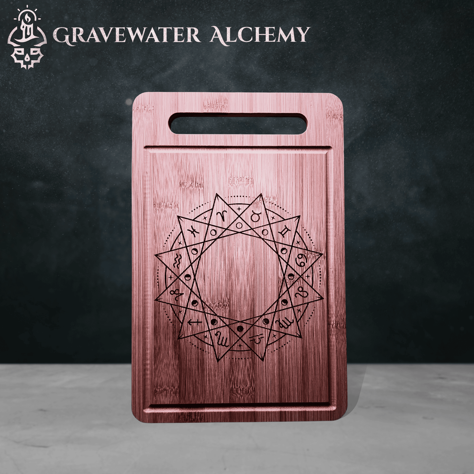 The Alchemist’s Seal – Engraved Bamboo Cutting Board Collection