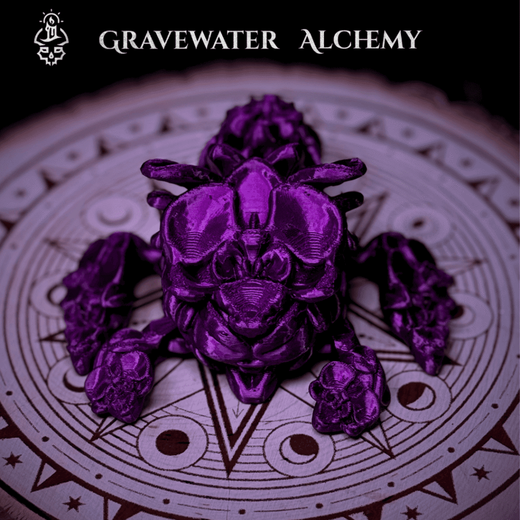 Articulated turtle sculpture with layered floral forms and organic fantasy design.